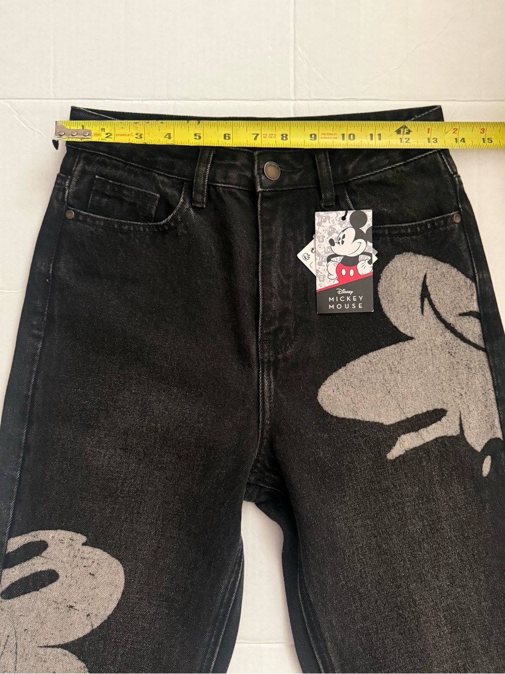 Desigual Black High-Rise Jeans with Mickey Graphic VINTAGE - Picture 3 of 8